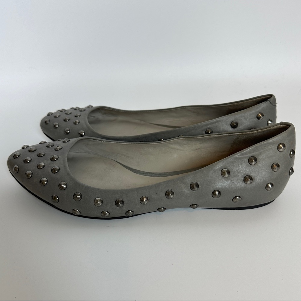 Pour La Victoire Studded Leather Gray Ballet Flats size‎ 7 - Picture 7 of 10